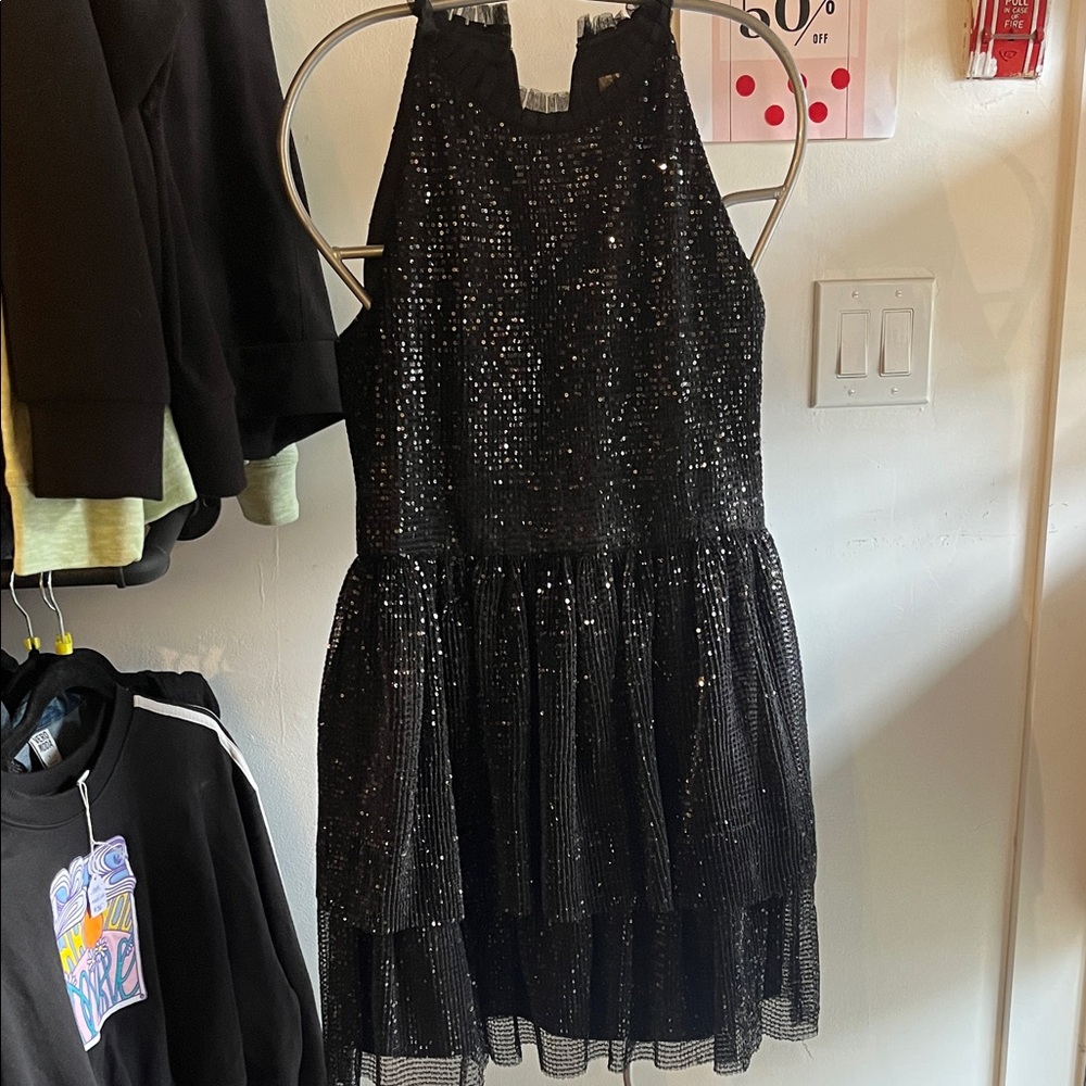 Shoshanna Black Sequin Dress
